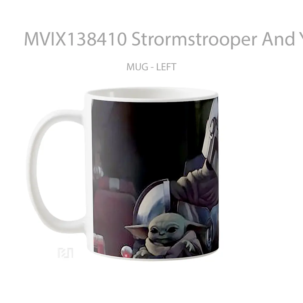 Mug Strormstrooper And Yoda In The Mandalorian Gelas Star Wars - All-side / Desain