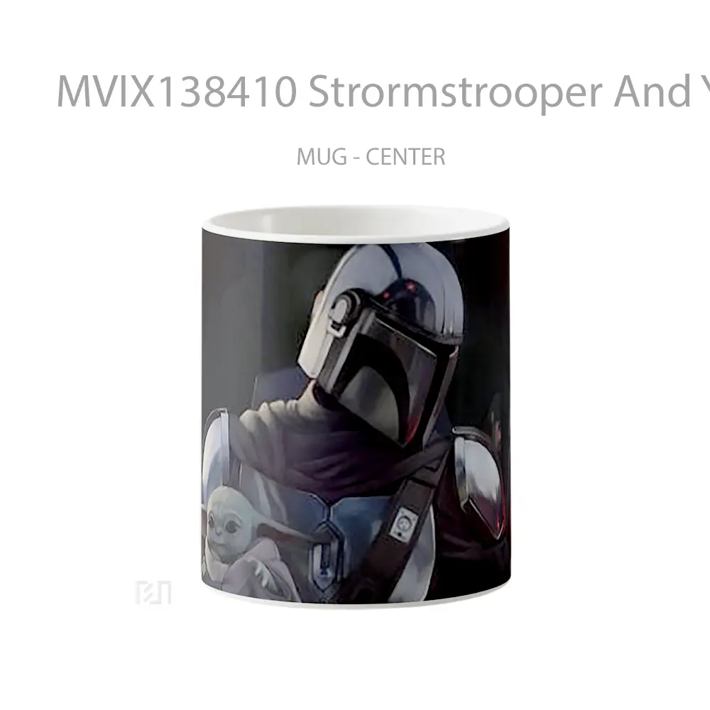 Mug Strormstrooper And Yoda In The Mandalorian Gelas Star Wars