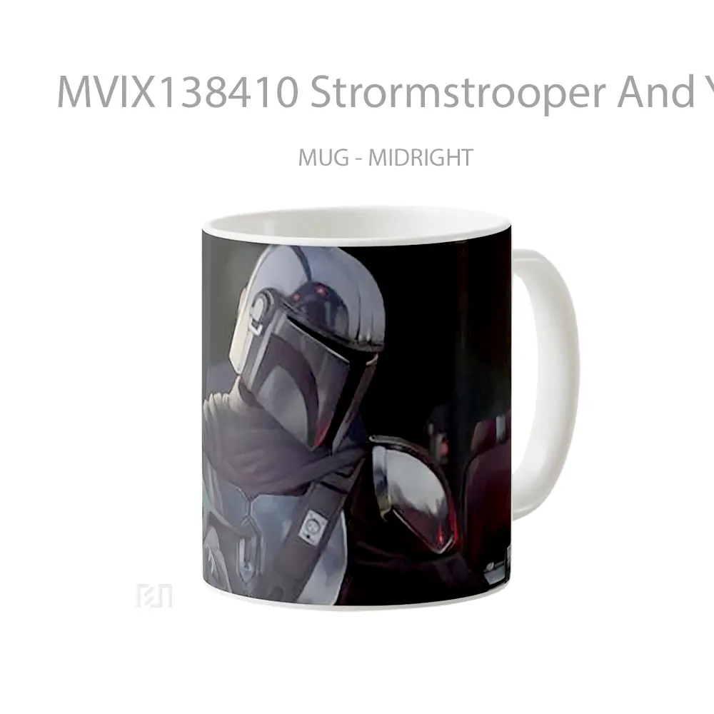 Mug Strormstrooper And Yoda In The Mandalorian Gelas Star Wars - All-side / Desain
