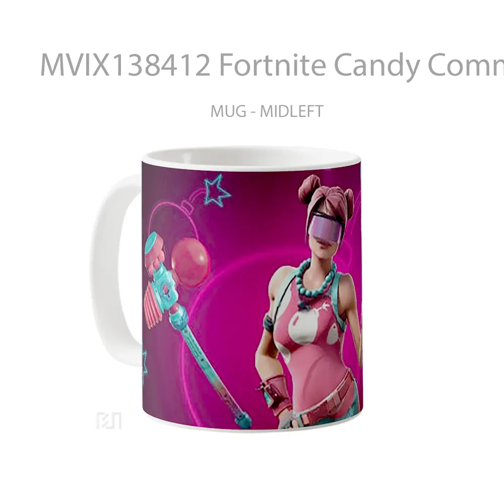 Mug Fortnite Candy Commando Bubble Bomber Outfit Cangkir Gamer - All-side / Desain