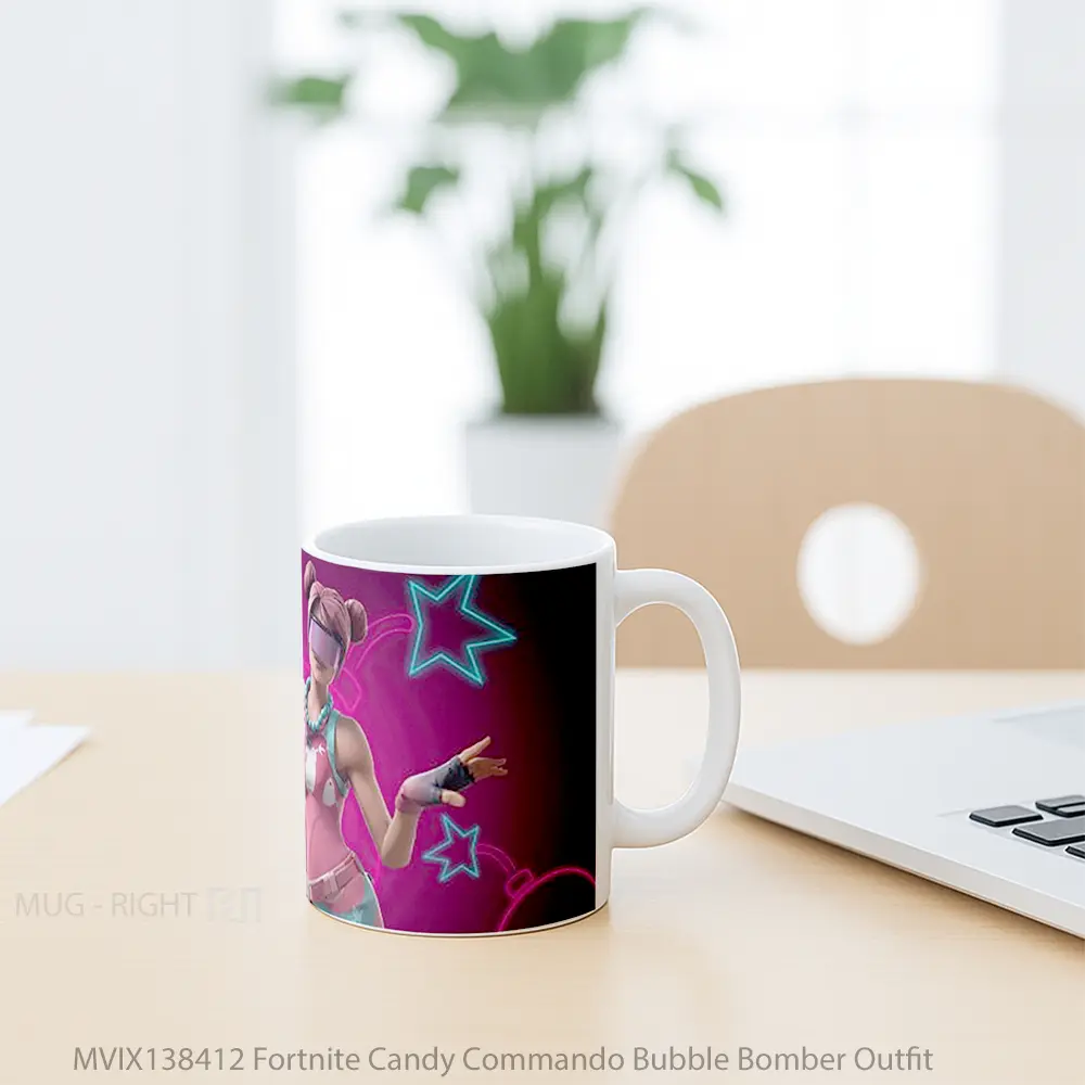 Mug Fortnite Candy Commando Bubble Bomber Outfit Cangkir Gamer - All-side / Desain