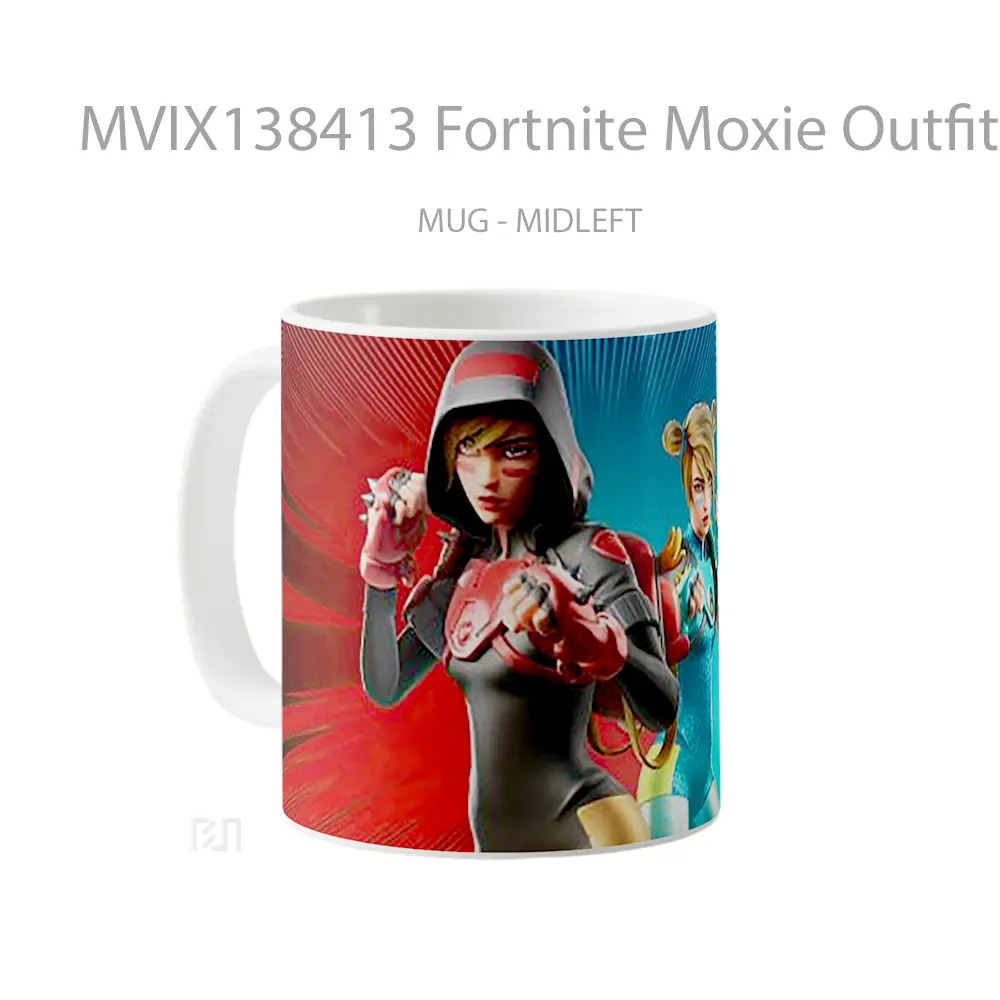 Mug Fortnite Moxie Outfit Cangkir Gamer - All-side / Desain