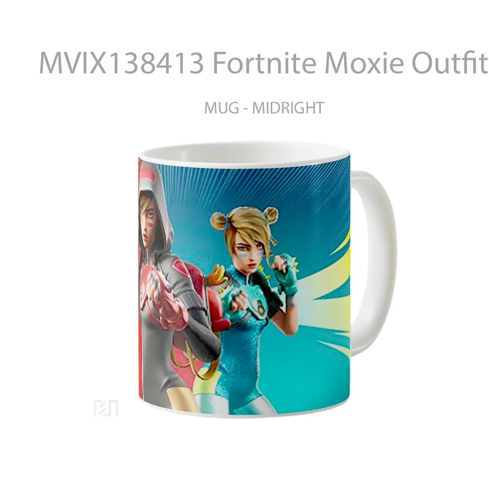 Mug Fortnite Moxie Outfit Cangkir Gamer - All-side / Desain