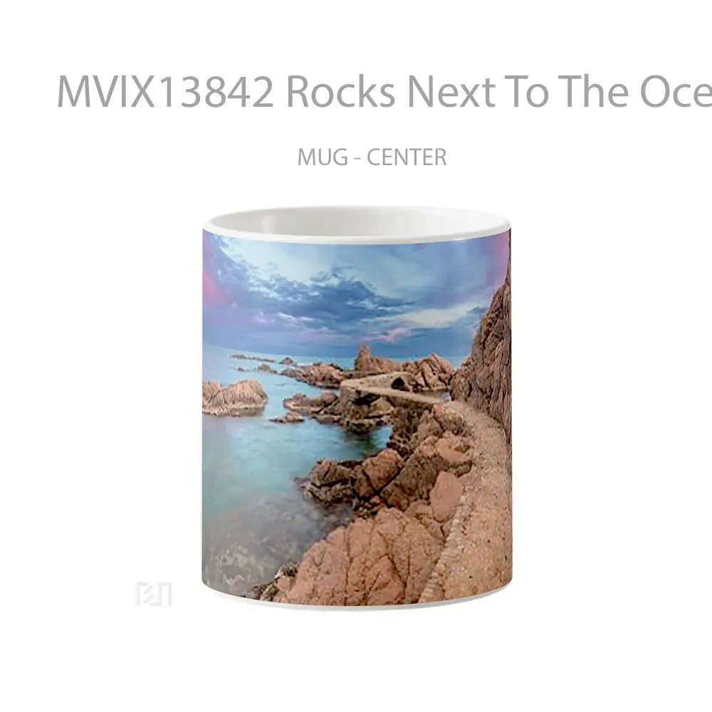 Mug Rocks Next To The Ocean At Sunset Gelas Pemandangan Alam
