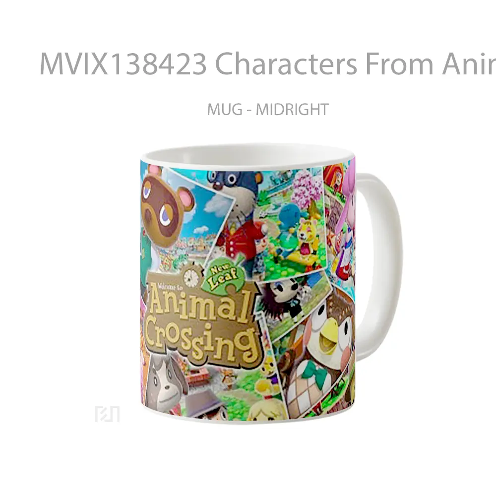 Mug Characters From Animal Crossing Gelas Hewan Lucu - All-side / Desain