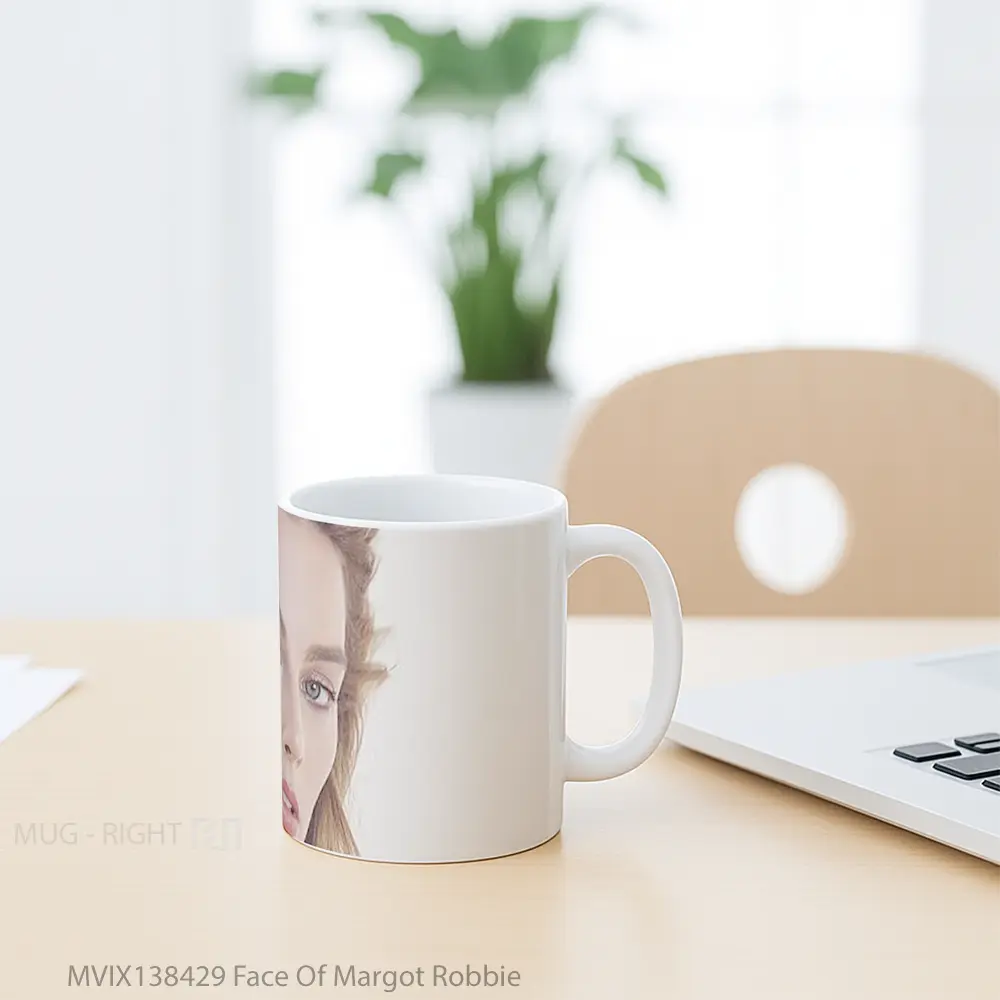 Mug Face Of Margot Robbie Gelas Keramik Unik - All-side / Desain