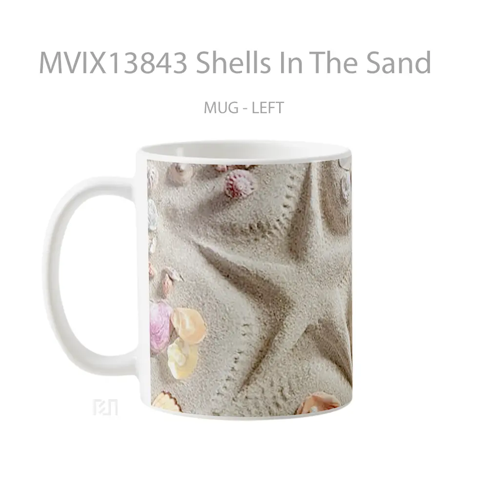 Mug Shells In The Sand Gelas Keramik Unik - All-side / Desain