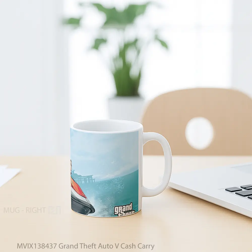 Mug Grand Theft Auto V Cash Carry Gelas Keramik Unik - All-side / Desain