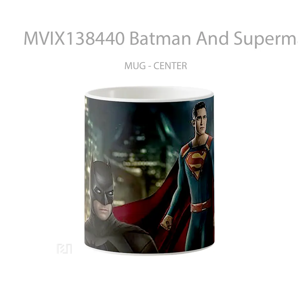 Mug Batman And Superman In The City Gelas Superhero