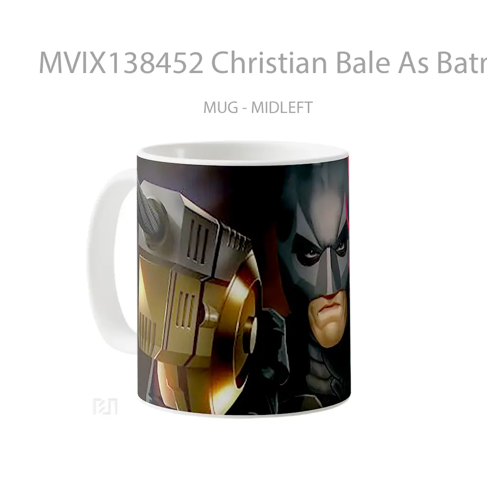 Mug Christian Bale As Batman Fanart Gelas Superhero - All-side / Desain