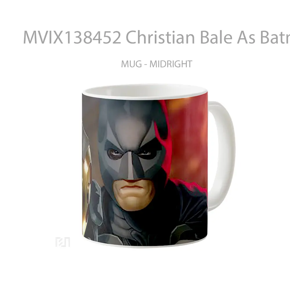 Mug Christian Bale As Batman Fanart Gelas Superhero - All-side / Desain