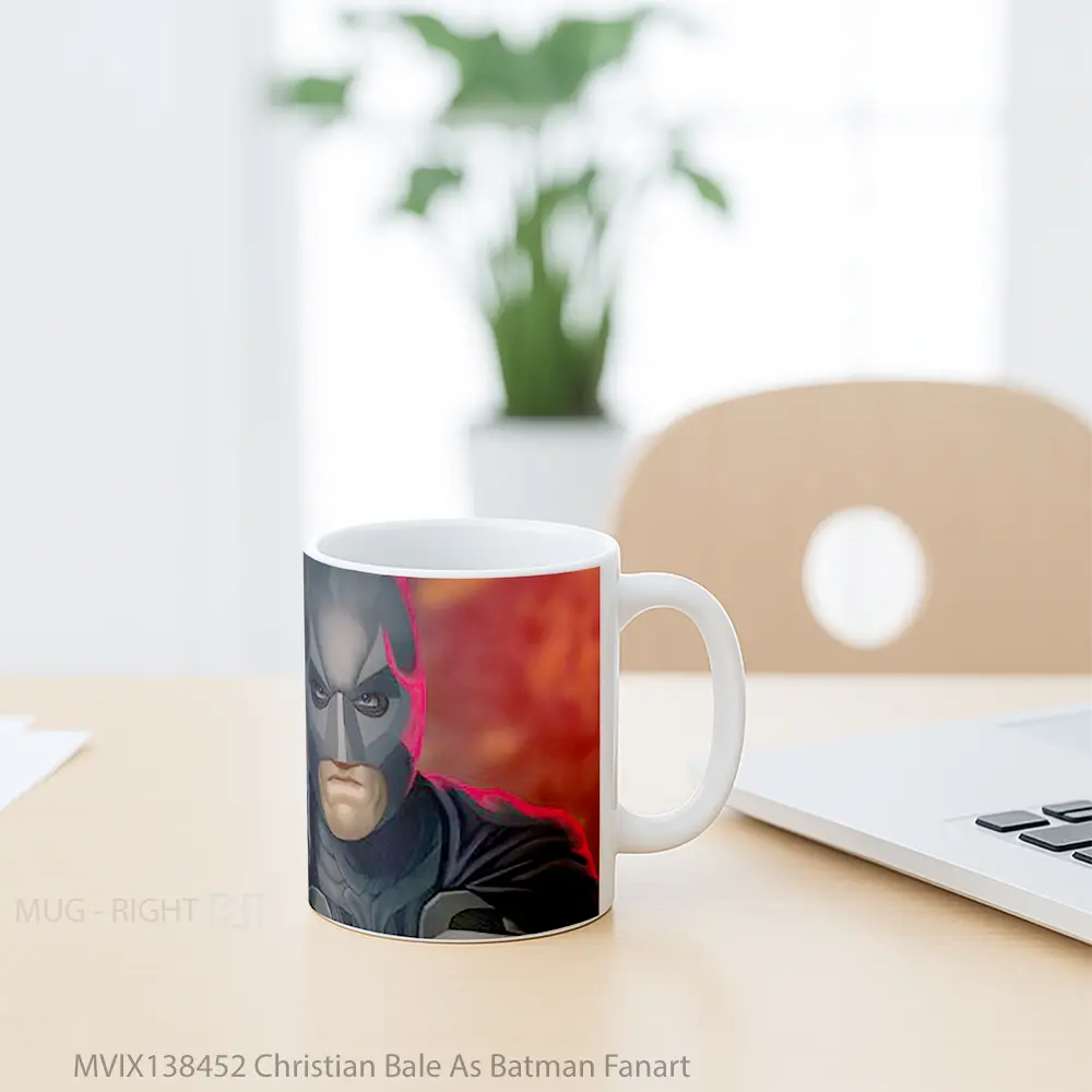 Mug Christian Bale As Batman Fanart Gelas Superhero - All-side / Desain