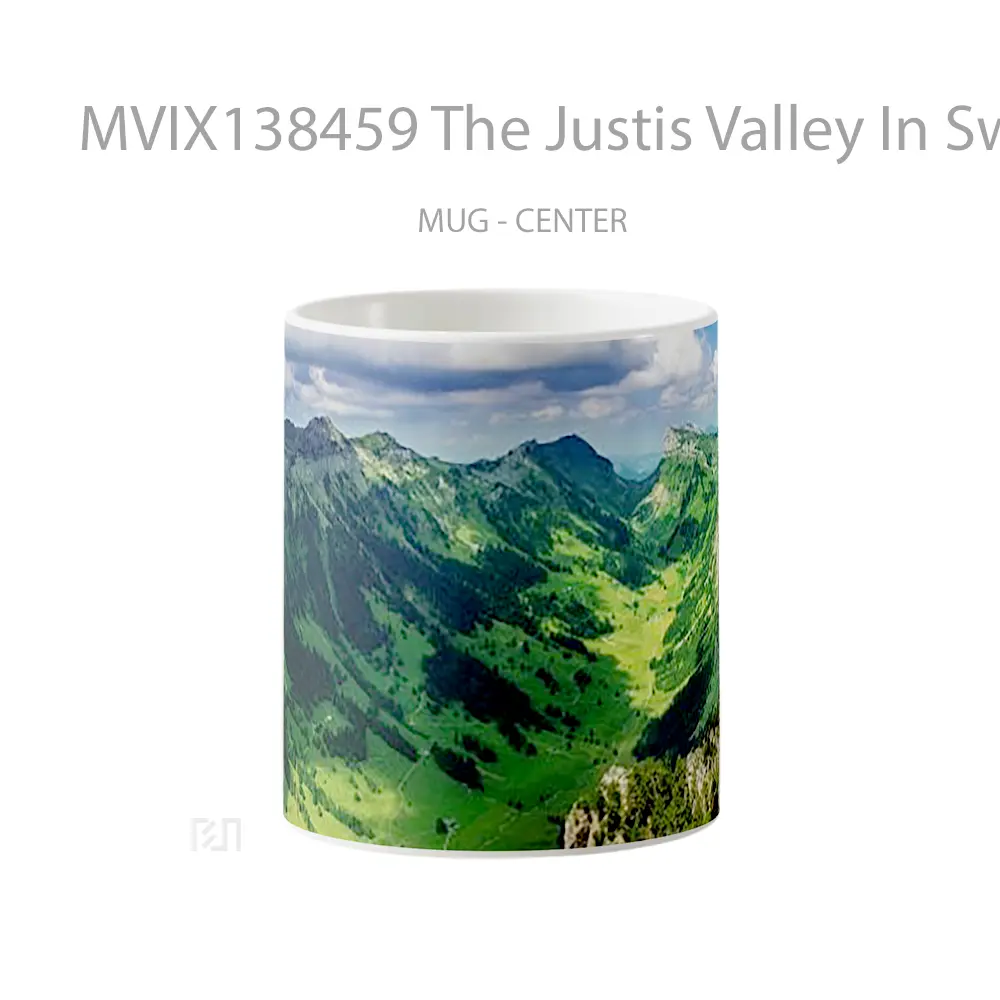 Mug The Justis Valley In Switzerland Gelas Pemandangan Alam