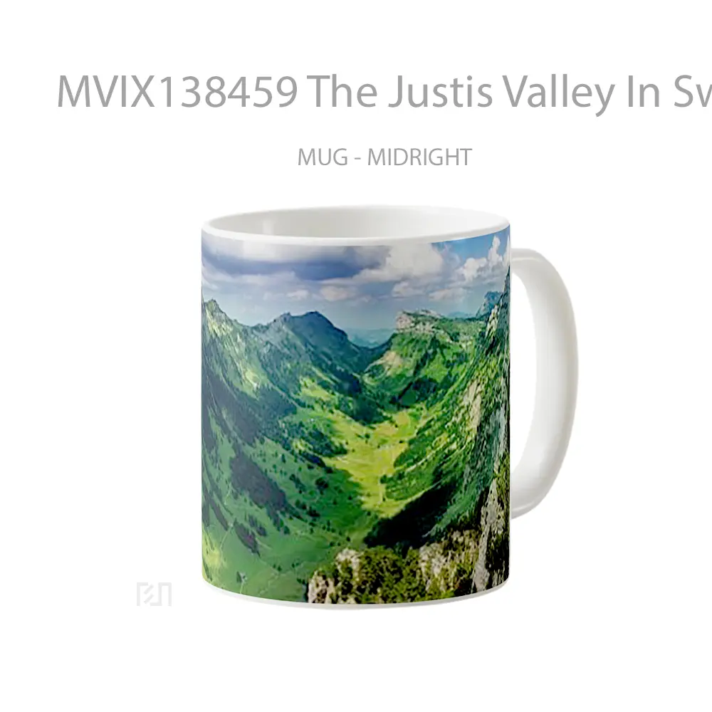 Mug The Justis Valley In Switzerland Gelas Pemandangan Alam - All-side / Desain