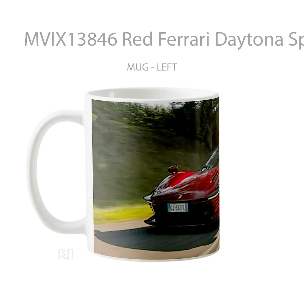 Mug Red Ferrari Daytona Sp3 Cangkir Mobil - All-side / Desain