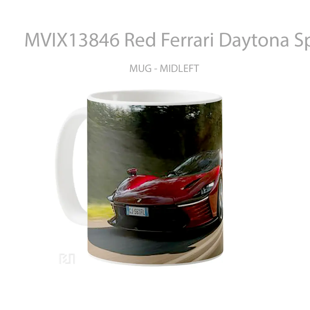 Mug Red Ferrari Daytona Sp3 Cangkir Mobil - All-side / Desain