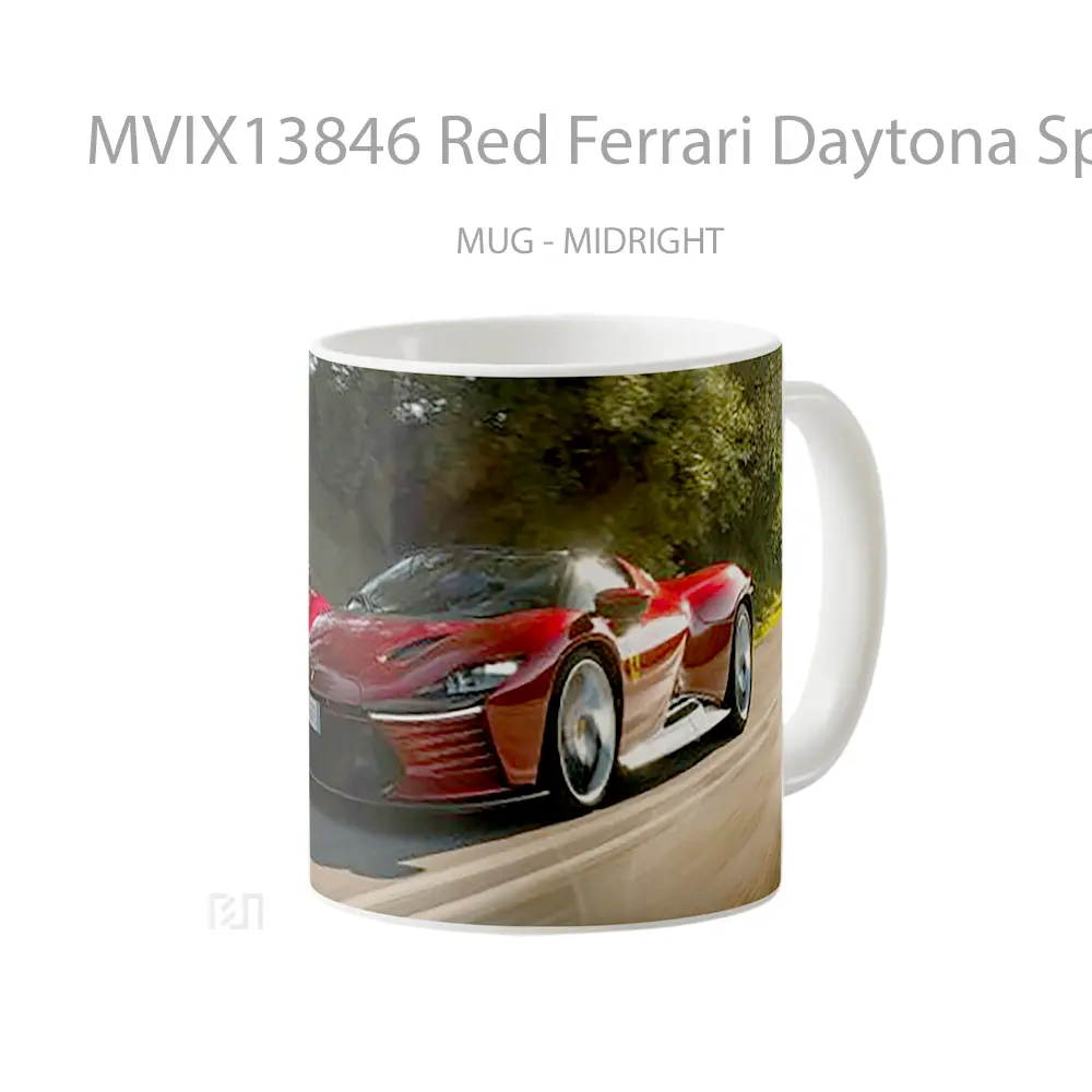 Mug Red Ferrari Daytona Sp3 Cangkir Mobil - All-side / Desain