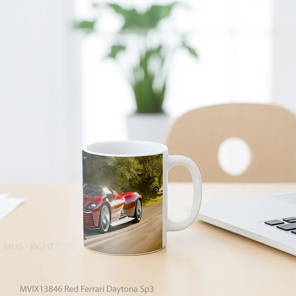 Mug Red Ferrari Daytona Sp3 Cangkir Mobil - All-side / Desain