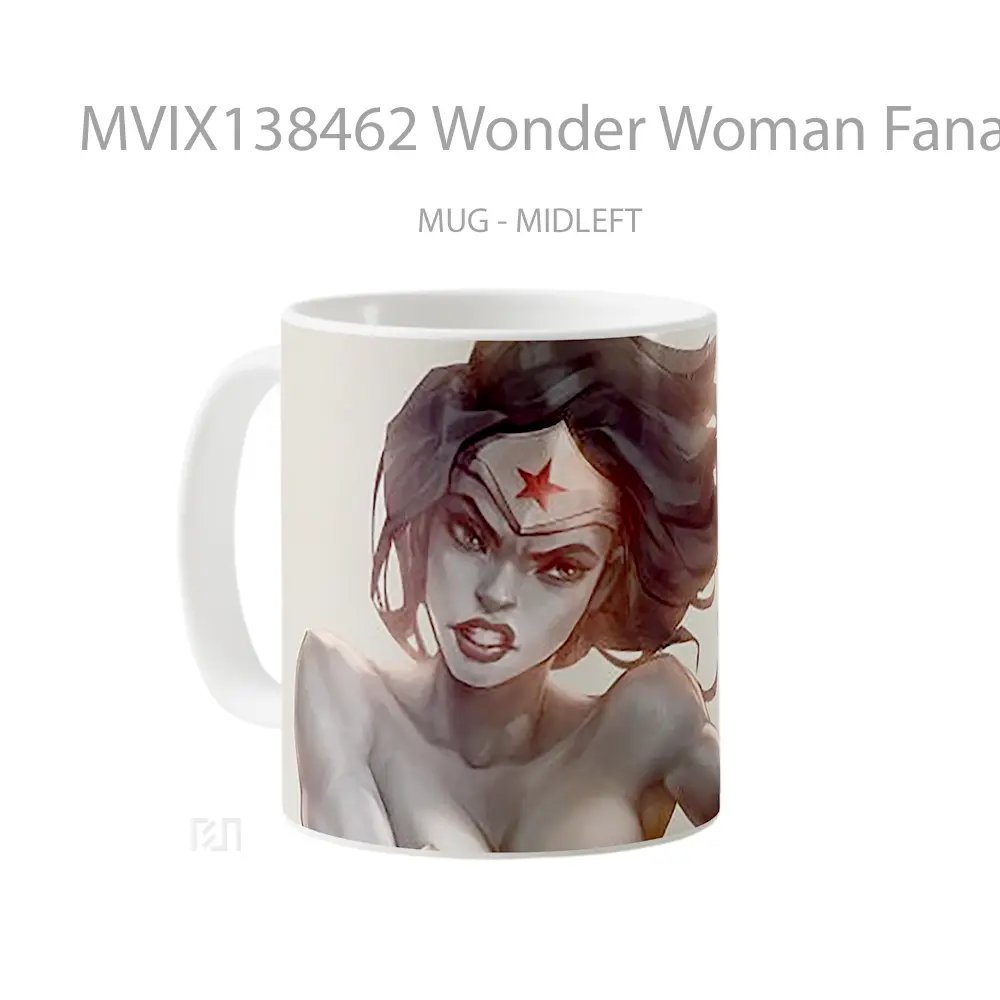 Mug Wonder Woman Fanart V4 Gelas Superhero - All-side / Desain