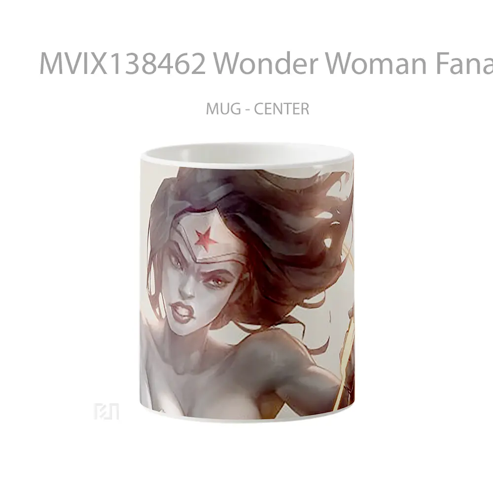 Mug Wonder Woman Fanart V4 Gelas Superhero