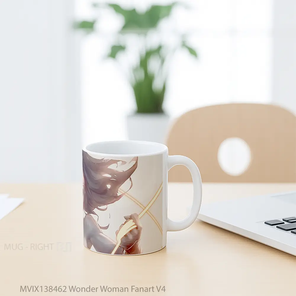 Mug Wonder Woman Fanart V4 Gelas Superhero - All-side / Desain