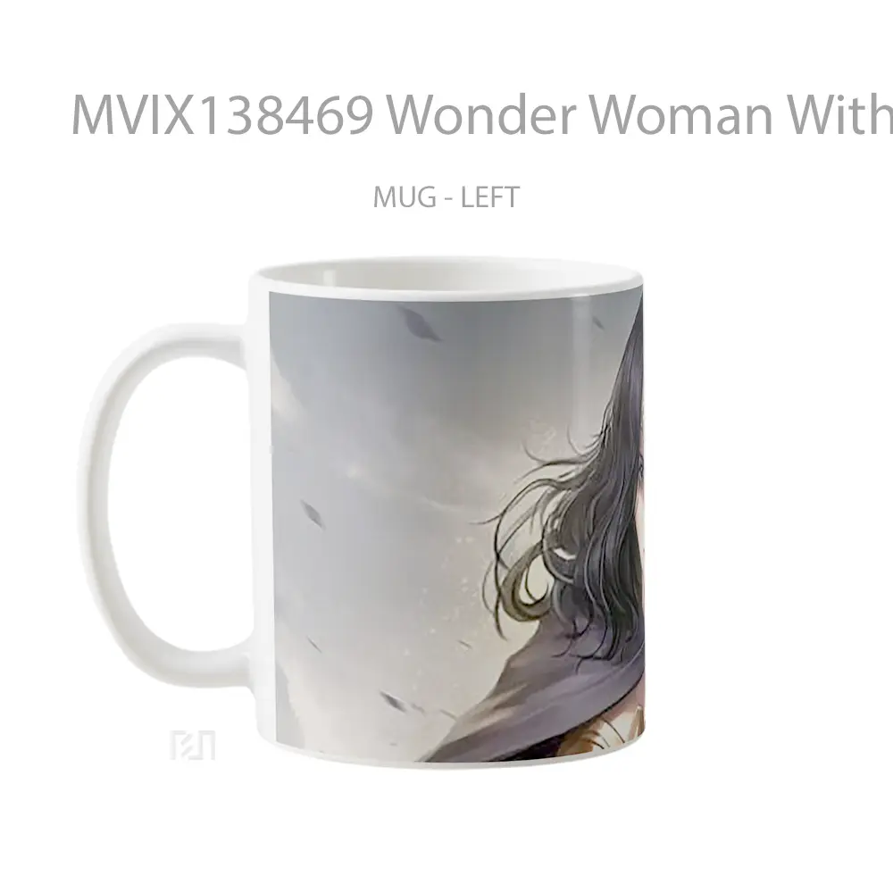 Mug Wonder Woman With Cape Gelas Superhero - All-side / Desain
