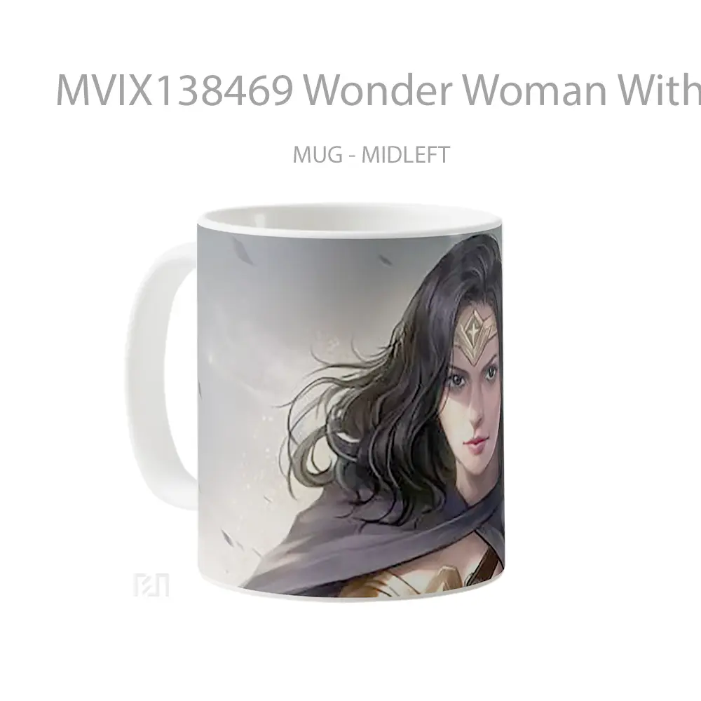 Mug Wonder Woman With Cape Gelas Superhero - All-side / Desain