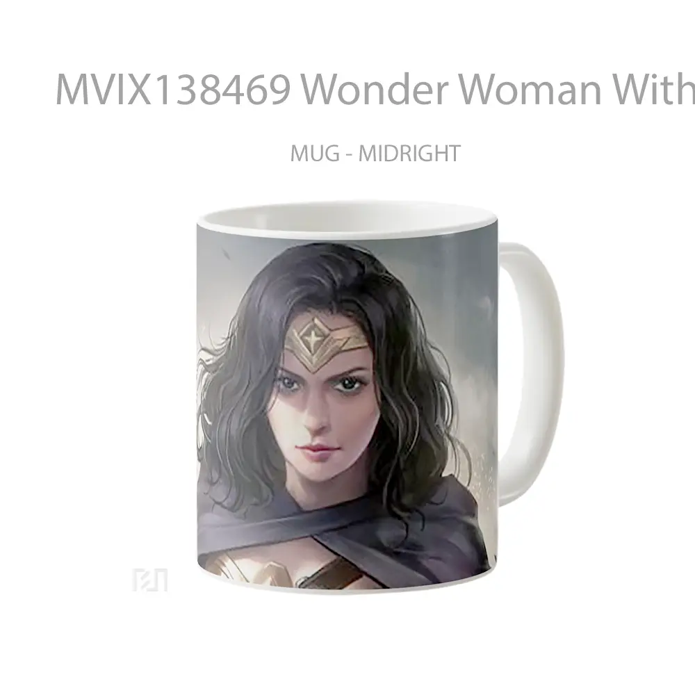 Mug Wonder Woman With Cape Gelas Superhero - All-side / Desain