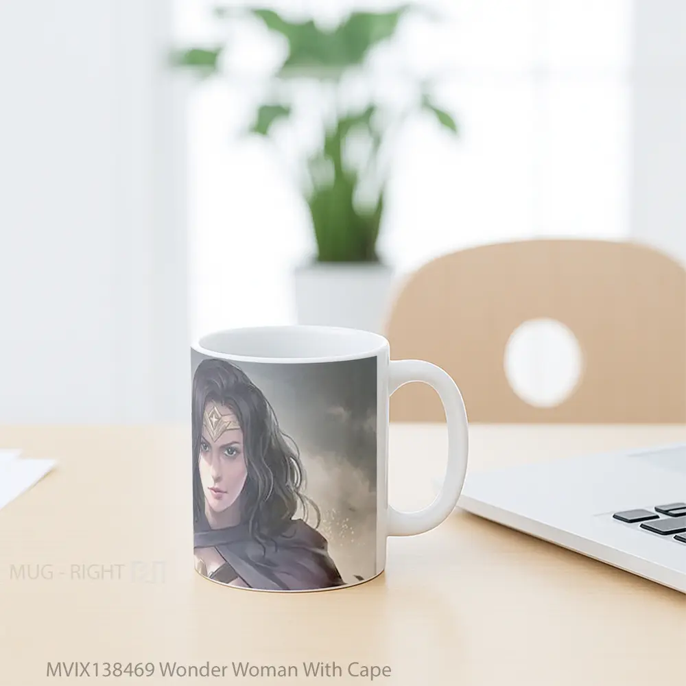 Mug Wonder Woman With Cape Gelas Superhero - All-side / Desain