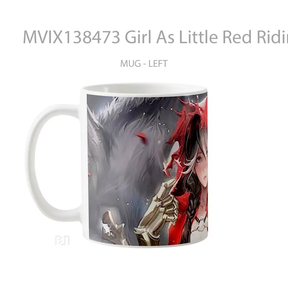 Mug Girl As Little Red Riding Hood Fantasy Gelas Fantasi - All-side / Desain