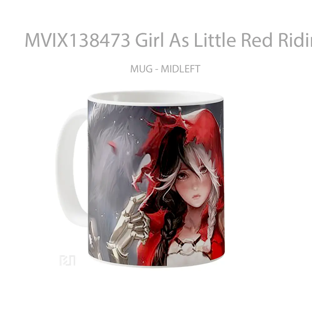 Mug Girl As Little Red Riding Hood Fantasy Gelas Fantasi - All-side / Desain