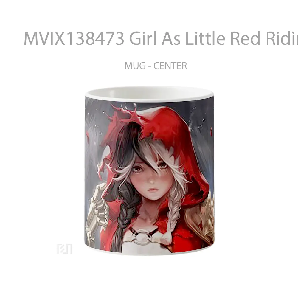 Mug Girl As Little Red Riding Hood Fantasy Gelas Fantasi