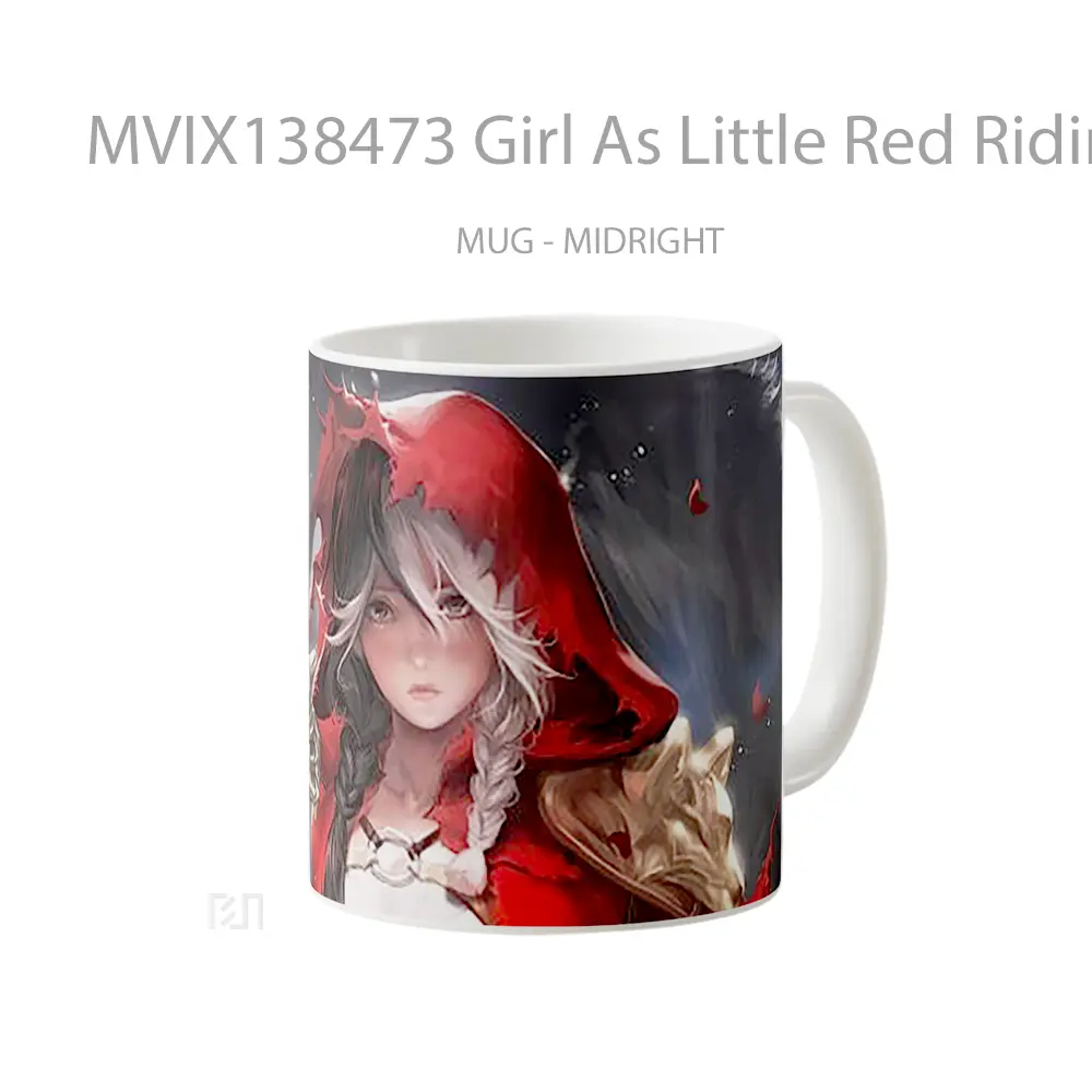 Mug Girl As Little Red Riding Hood Fantasy Gelas Fantasi - All-side / Desain