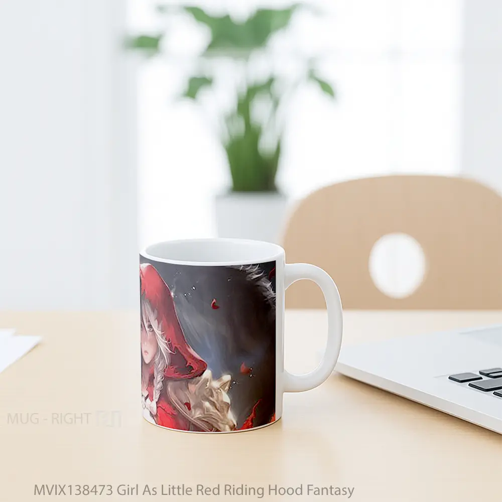 Mug Girl As Little Red Riding Hood Fantasy Gelas Fantasi - All-side / Desain