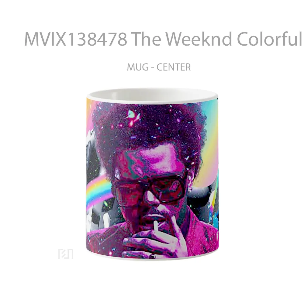 Mug The Weeknd Colorful Art Gelas Keramik Unik