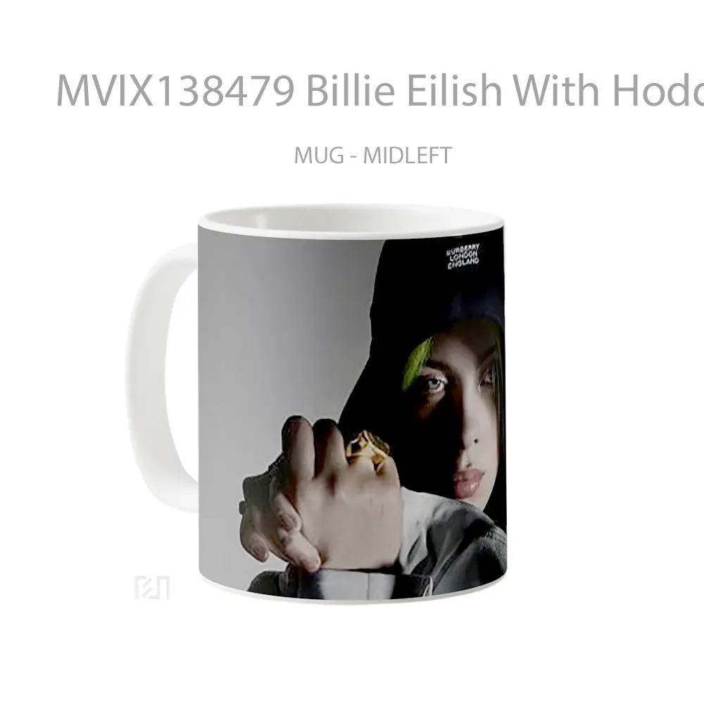 Mug Billie Eilish With Hoddie Gelas Selebriti - All-side / Desain
