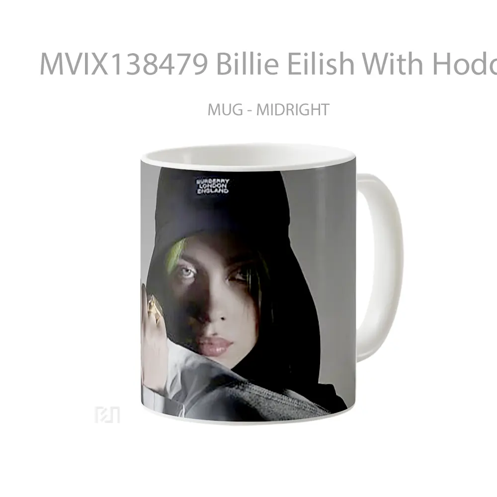 Mug Billie Eilish With Hoddie Gelas Selebriti - All-side / Desain