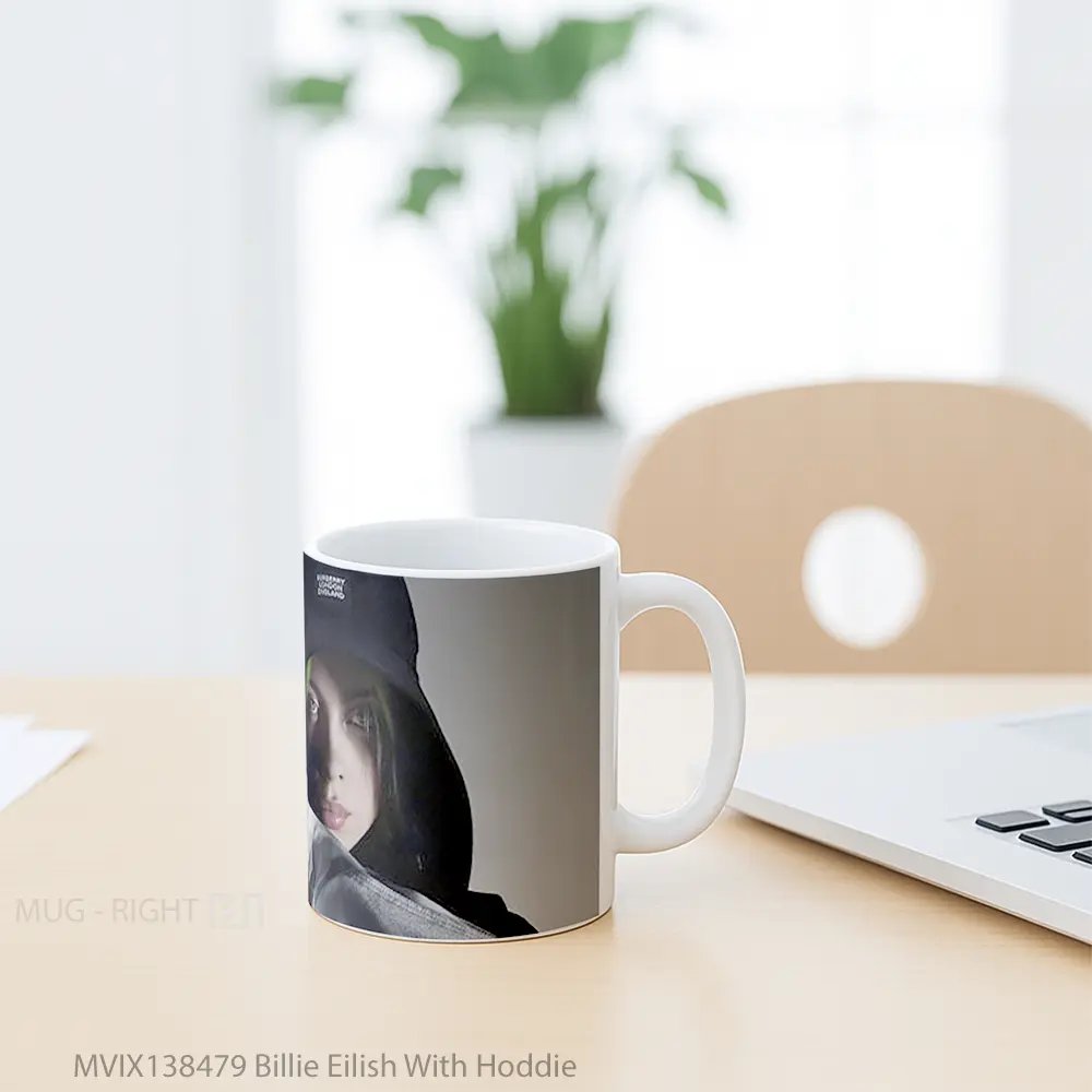 Mug Billie Eilish With Hoddie Gelas Selebriti - All-side / Desain