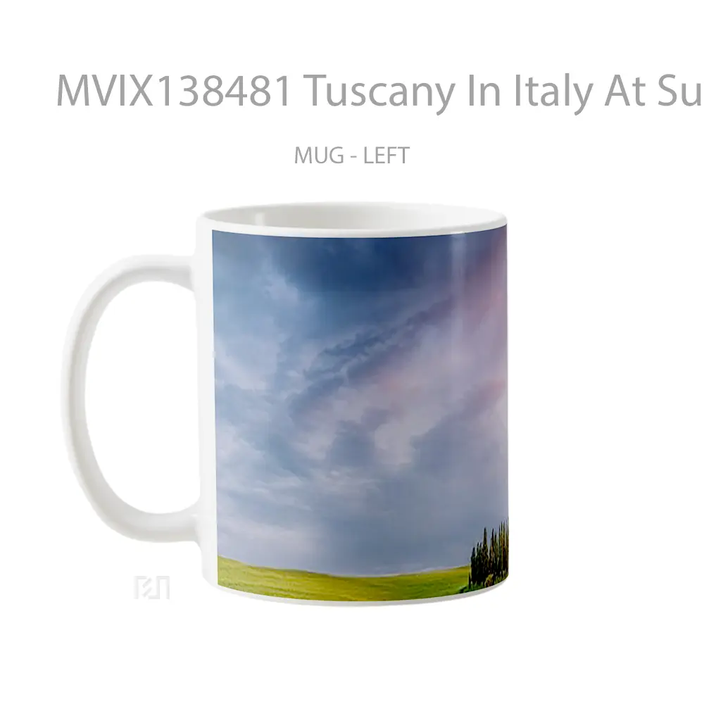 Mug Tuscany In Italy At Sunset Gelas Pemandangan Alam - All-side / Desain