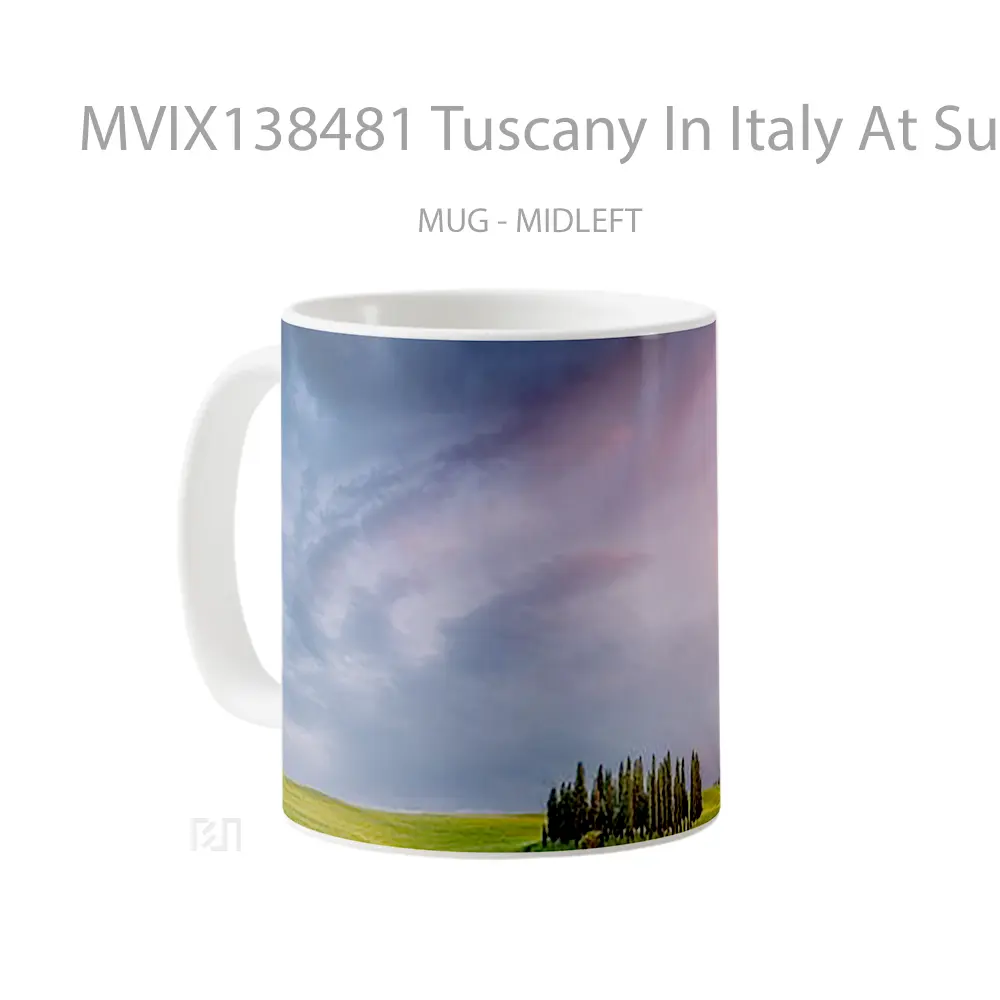 Mug Tuscany In Italy At Sunset Gelas Pemandangan Alam - All-side / Desain