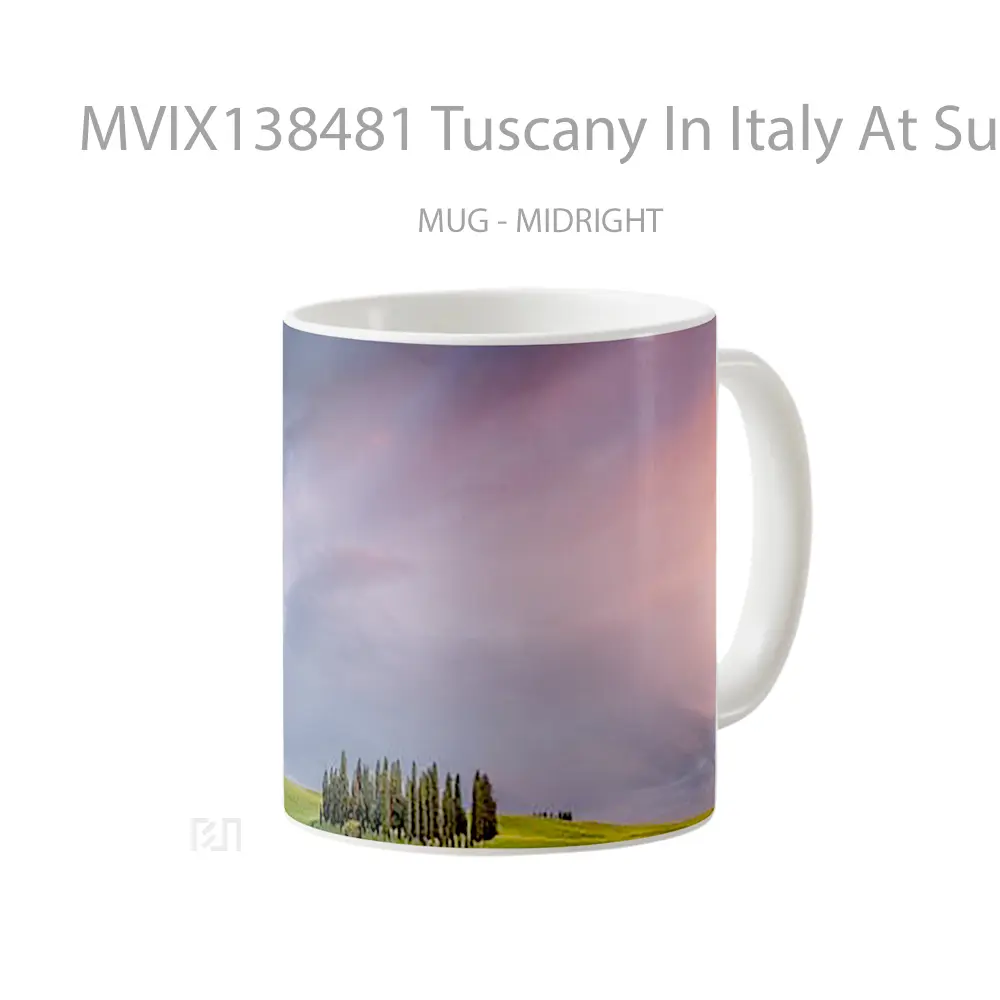Mug Tuscany In Italy At Sunset Gelas Pemandangan Alam - All-side / Desain