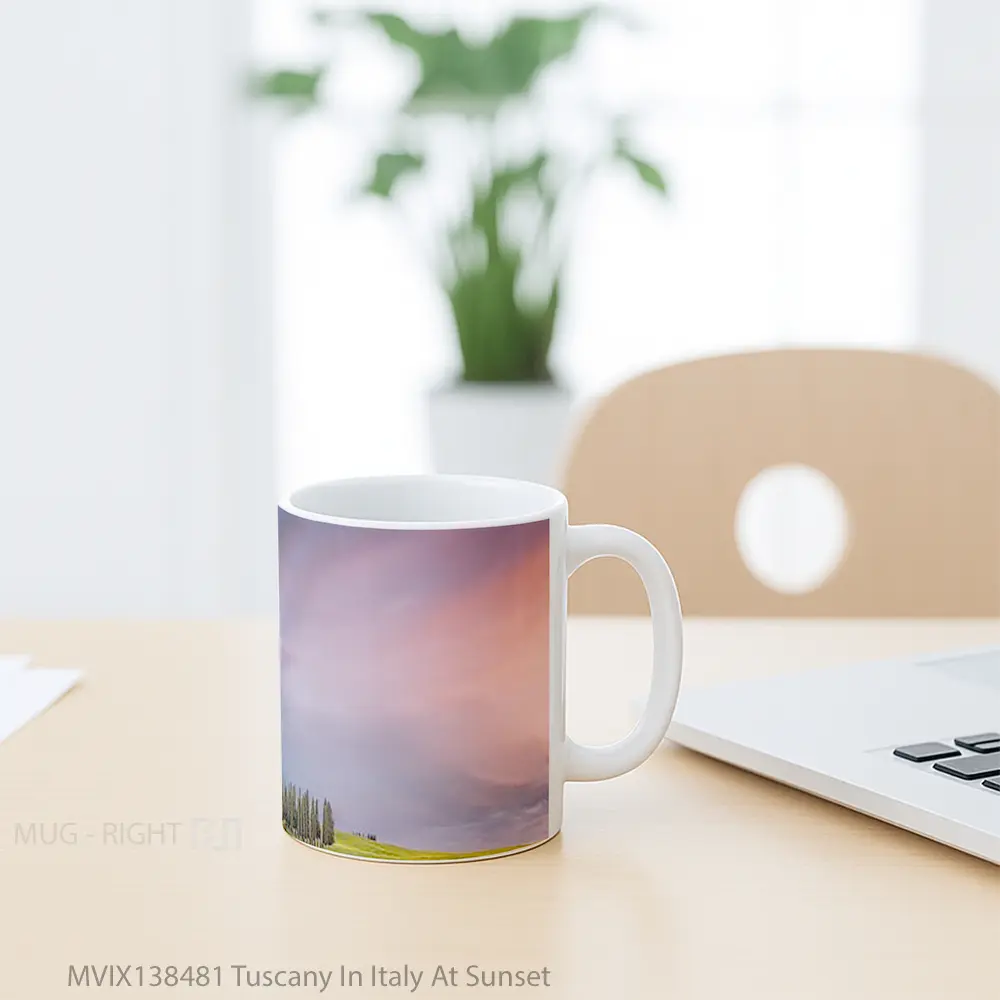 Mug Tuscany In Italy At Sunset Gelas Pemandangan Alam - All-side / Desain