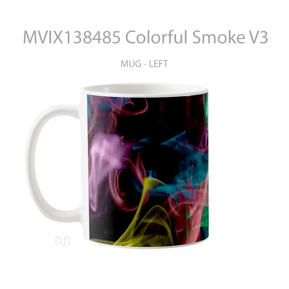 Mug Colorful Smoke V3 Gelas Keramik Unik - All-side / Desain