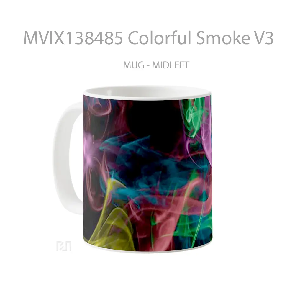 Mug Colorful Smoke V3 Gelas Keramik Unik - All-side / Desain