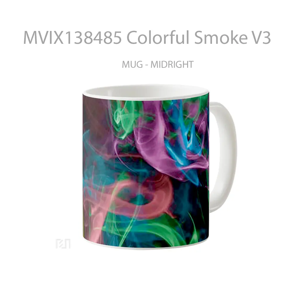 Mug Colorful Smoke V3 Gelas Keramik Unik - All-side / Desain