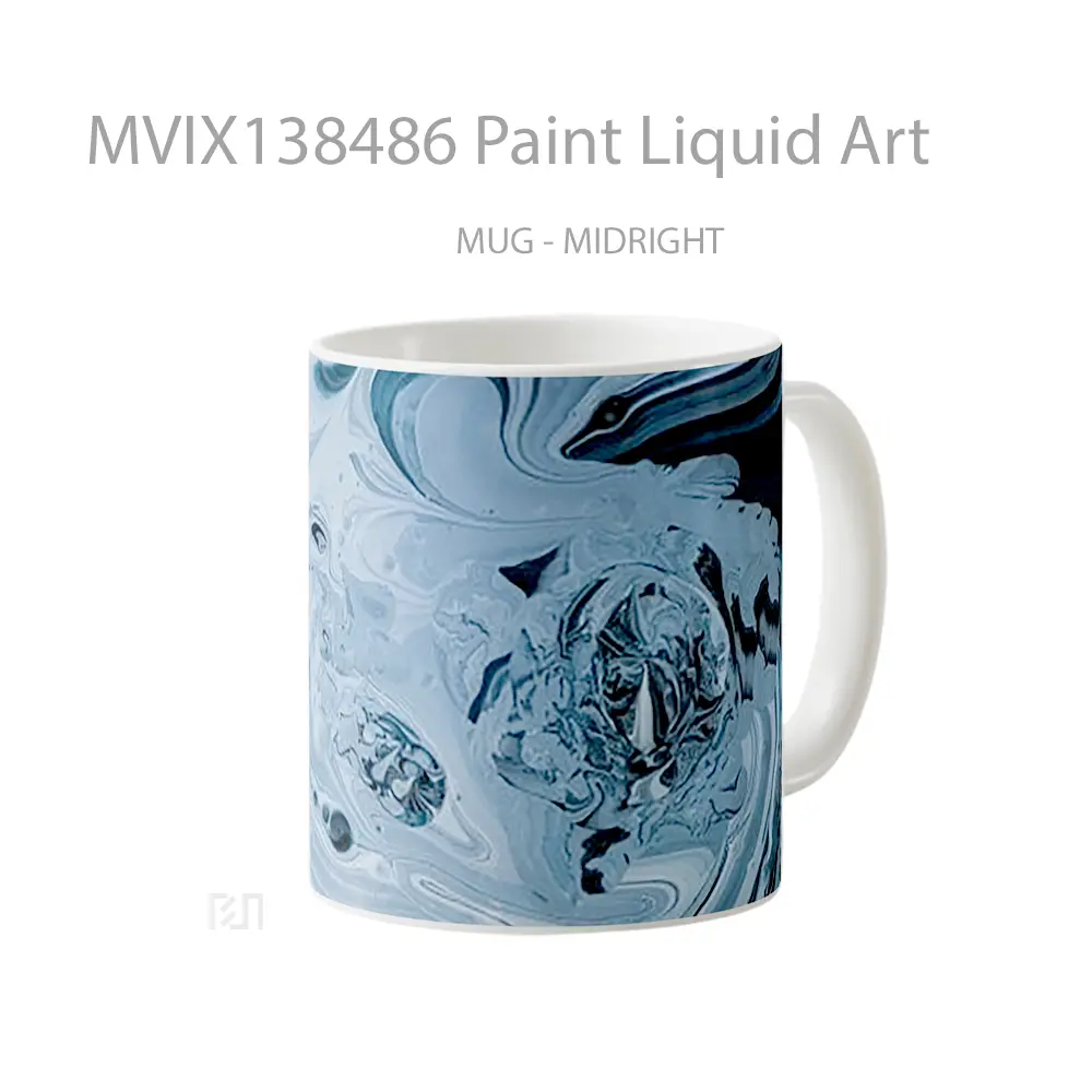 Mug Paint Liquid Art Gelas Keramik Unik - All-side / Desain