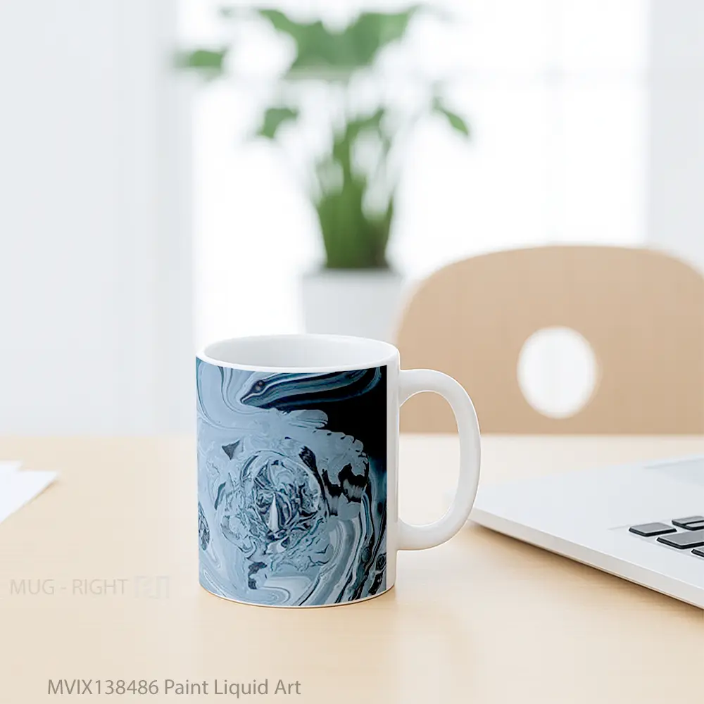 Mug Paint Liquid Art Gelas Keramik Unik - All-side / Desain