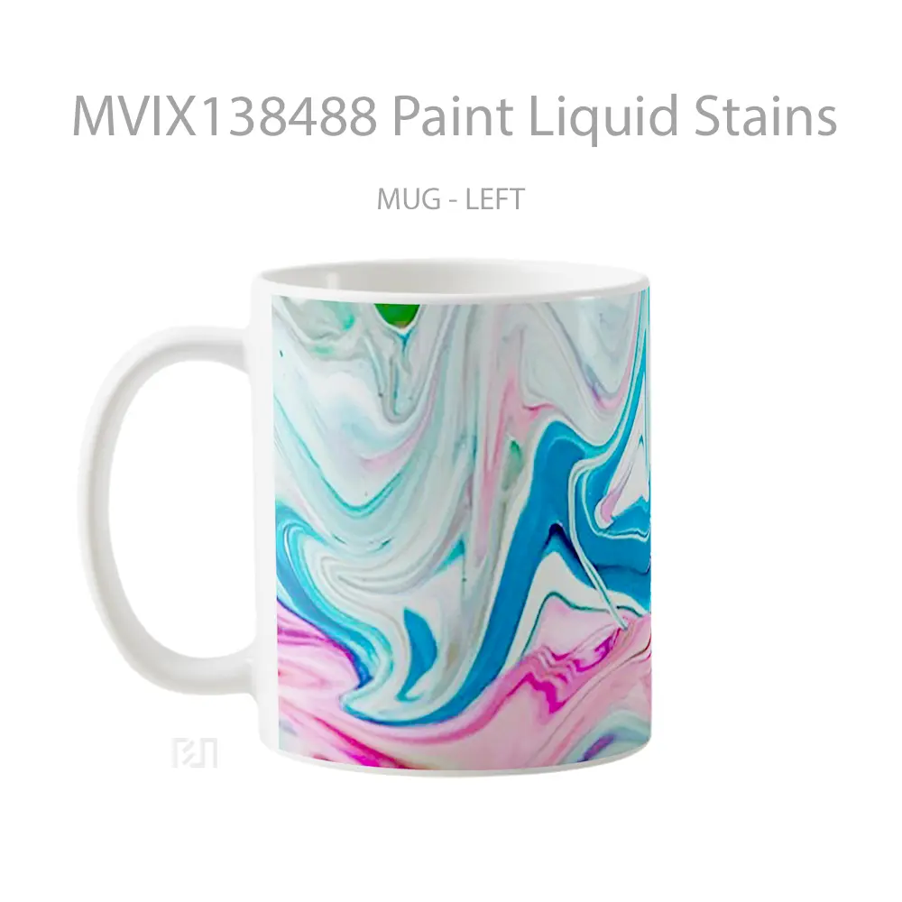 Mug Paint Liquid Stains Gelas Keramik Unik - All-side / Desain