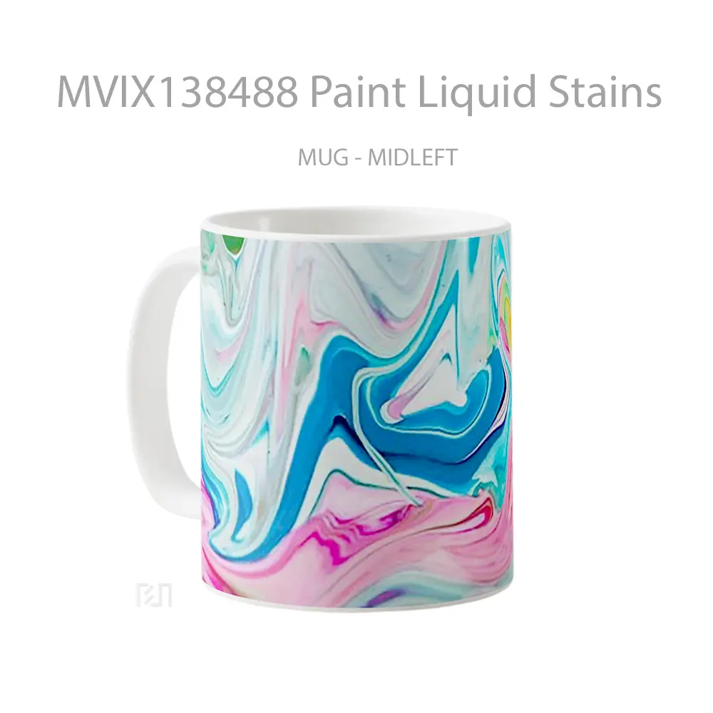 Mug Paint Liquid Stains Gelas Keramik Unik - All-side / Desain