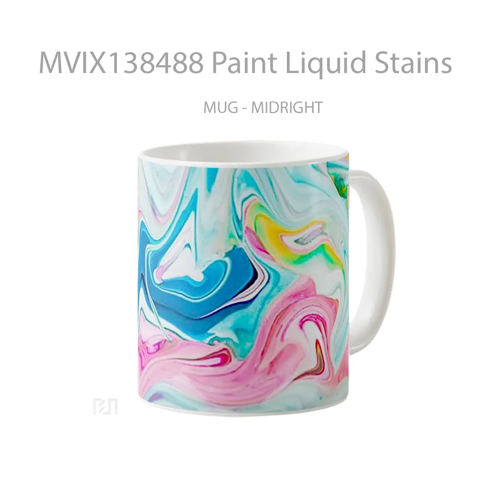 Mug Paint Liquid Stains Gelas Keramik Unik - All-side / Desain